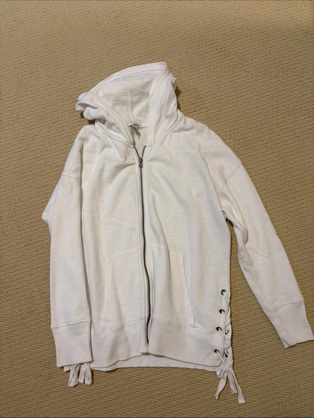 F21 | Zip-Up Hoodie with Side Laces